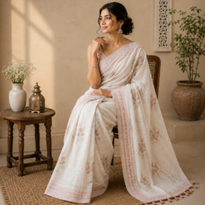 green Mulmul Sarees