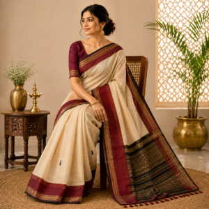green Ilkal Saree